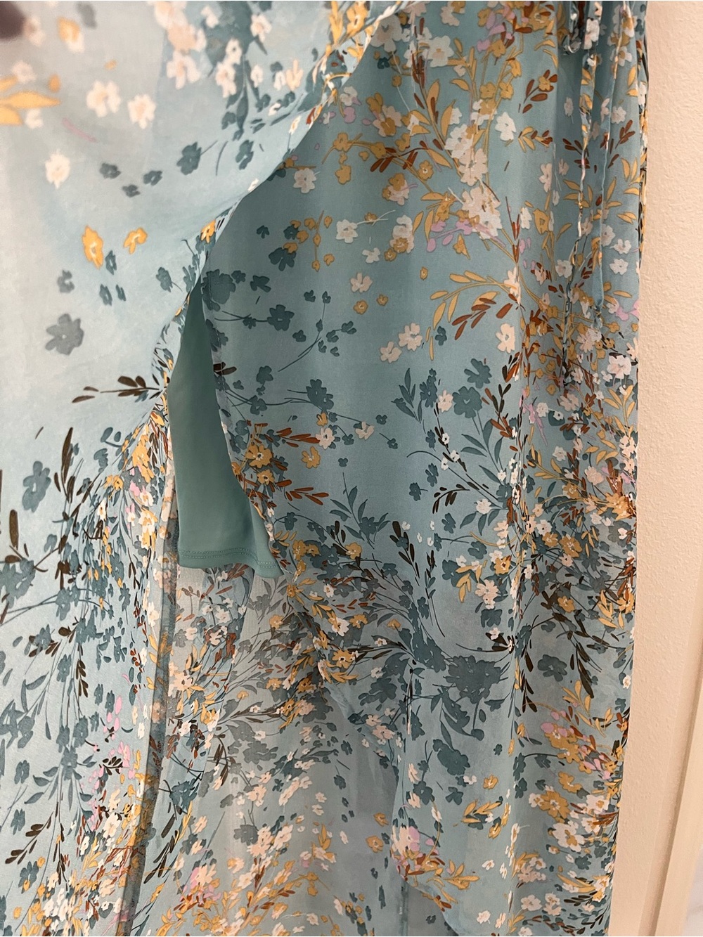 Lily Rose junior Aqua Floral High-Low Slip Dress size L - Picture 5 of 9
